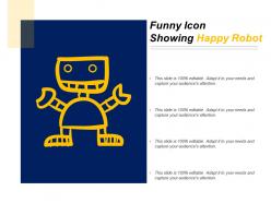 Funny icon showing happy robot