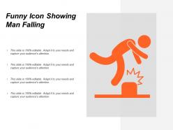Funny icon showing man falling