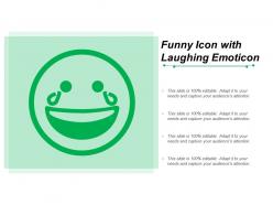 Funny icon with laughing emoticon