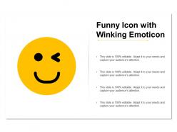 Funny icon with winking emoticon
