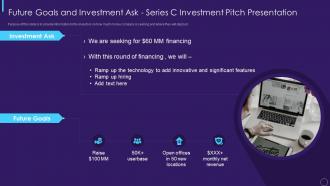 Future goals and investment ask series c investment pitch presentation