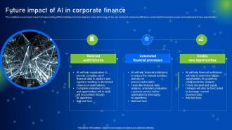Future Impact Of AI In Corporate Finance How AI Is Revolutionizing Finance Industry AI SS