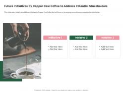Future initiatives by potential stakeholders copper cow coffee funding elevator ppt template