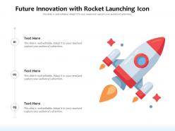 Future innovation with rocket launching icon