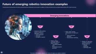 Future Of Emerging Robotics Innovation Examples FIO SS