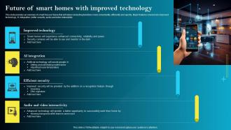 Future Of Smart Homes With Improved Technology Iot Smart Homes Automation IOT SS