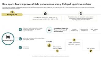 Future Of Sports How Sports Team Improve Athlete Performance Using Catapult Sports IoT SS