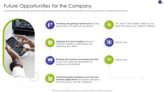Future Opportunities For The Company Key Business Details Of A Technology Company