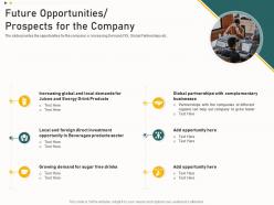 Future opportunities prospects for the company funding from corporate financing