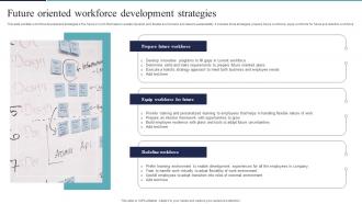 Future Oriented Workforce Development Strategies