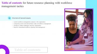 Future Resource Planning With Workforce Management Tactics Table Of Contents