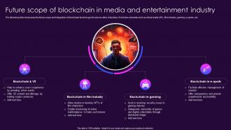 Future Scope Of Blockchain In Media And Entertainment Industry Role Of Blockchain In Media BCT SS
