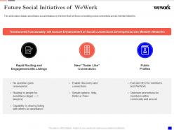 Future social initiatives of wework investor funding elevator