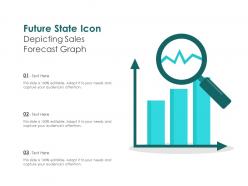 Future state icon depicting sales forecast graph