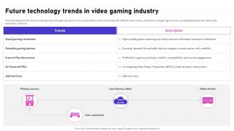 Future Technology Trends In Video Gaming Industry Video Game Emerging Trends