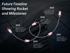 Future timeline showing rocket and milestones
