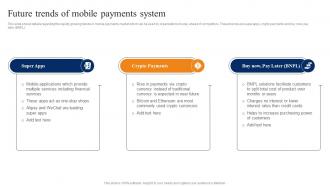 Future Trends Of Mobile Payments Smartphone Banking For Transferring Funds Digitally Fin SS V