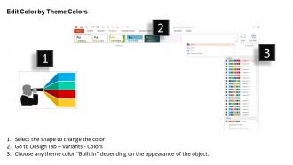 Instructions for changing a shape s color using theme colors in Microsoft PowerPoint