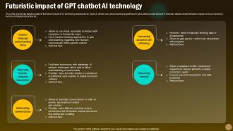 Futuristic Impact Of GPT Chatbot AI Technology Revolutionizing Future With GPT ChatGPT SS V
