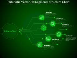 Futuristic vector six segments structure chart