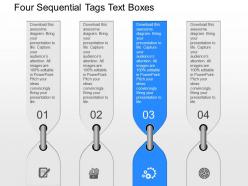 Fv four sequential tags text boxes powerpoint template