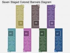 Fv seven staged colored banners diagram flat powerpoint design