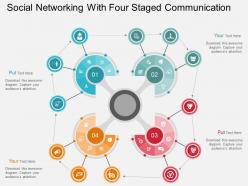 Fv social networking with four staged communication flat powerpoint design