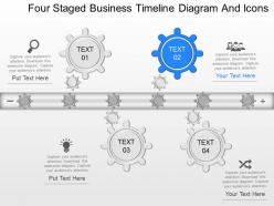 Fw four staged business timeline diagram and icons powerpoint template