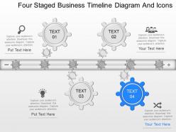 Fw four staged business timeline diagram and icons powerpoint template