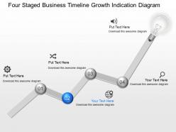 Fx four staged business timeline growth indication diagram powerpoint template