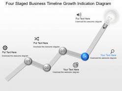 Fx four staged business timeline growth indication diagram powerpoint template