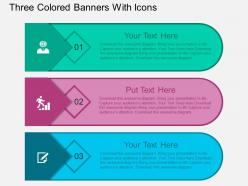 Fx three colored banners with icons flat powerpoint design