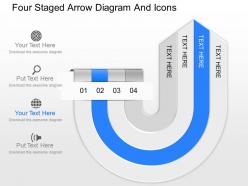 Fy four staged arrow diagram and icons powerpoint template