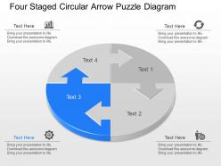 Fy four staged circular arrow puzzle diagram powerpoint template