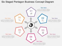 Fy six staged pentagon business concept diagram flat powerpoint design