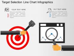Fy target selection line chart infographics flat powerpoint design