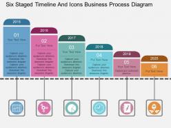 Fz six staged timeline and icons business process diagram flat powerpoint design