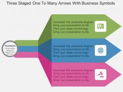 Fz Three Staged One To Many Arrows With Business Symbols Flat Powerpoint Design