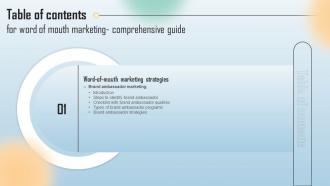 G113 Table Of Contents For Word Of Mouth Marketing Comprehensive Guide Ppt Introduction