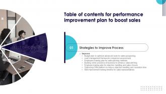 G117 Table Of Contents For Performance Improvement Plan To Boost Sales