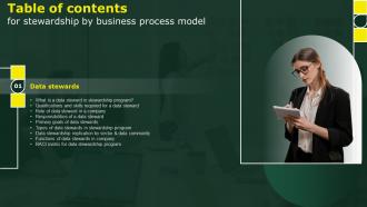G117 Table Of Contents For Stewardship By Business Process Model Ppt Powerpoint Presentation File