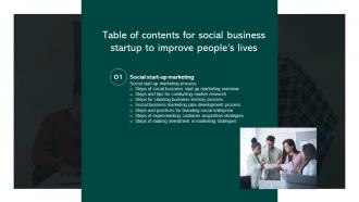 G135 Table Of Contents For Social Business Startup To Improve Peoples Lives