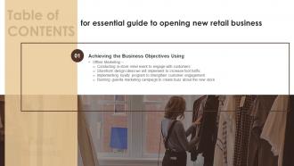 G158 Table Of Contents Essential Guide To Opening New Retail Business