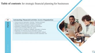 G176 Table Of Contents For Strategic Financial Planning For Businesses Strategy SS V