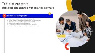 G195 Table Of Contents Marketing Data Analysis With Analytics Software MKT SS V