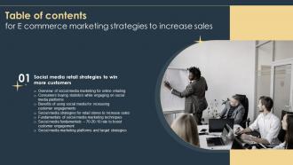 G19 Table Of Contents For E Commerce Marketing Strategies To Increase Sales