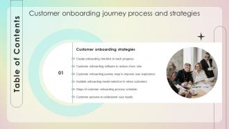 G28 Table Of Contents Customer Onboarding Journey Process And Strategies Ppt Infographics
