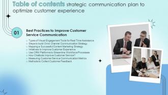 G28 Table Of Contents Strategic Communication Plan To Optimize Customer Experience