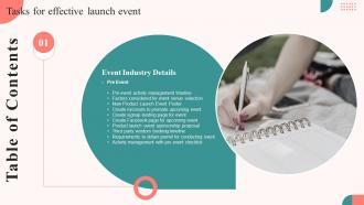 G30 Table Of Contents Tasks For Effective Launch Event Ppt Powerpoint Presentation File Files