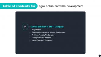 G38 Table Of Contents For Agile Online Software Development Ppt Powerpoint Presentation File Tips